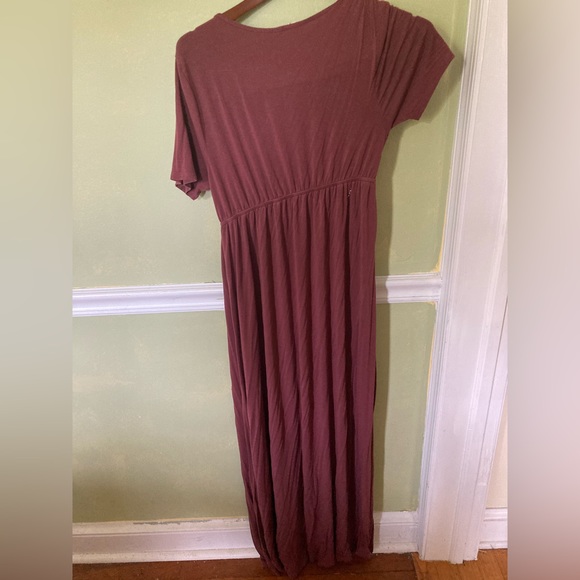 Size S Roolee burgundy surplice maxi dress - Picture 2 of 4